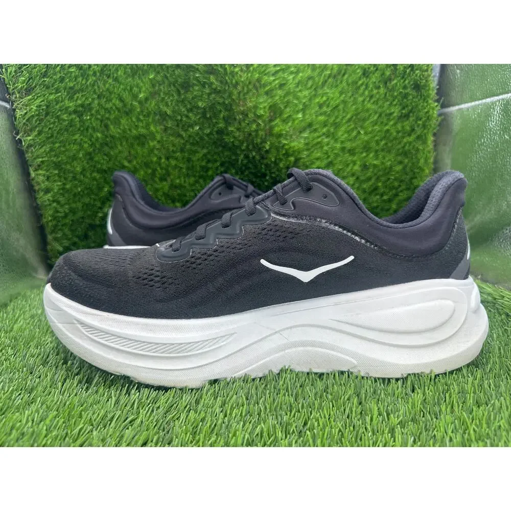 Hoka One One Bondi 9 1162011-BWHT Athletic Shoes Mens 11.5D Black Knit Cushioned